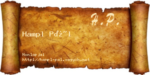 Hampl Pál névjegykártya